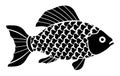 River rainbow fish silhouette, river rainbow fish vector icon, river rainbow fish illustration Royalty Free Stock Photo