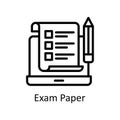 Exam Paper vector outline Icon Design illustration. Educational Technology Symbol on White background EPS 10 File Royalty Free Stock Photo