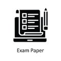 Exam Paper vector solid Icon Design illustration. Educational Technology Symbol on White background EPS 10 File Royalty Free Stock Photo