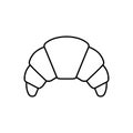 Linear bakery croissant line icon for food apps and websites