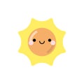 Cute smiling sun character icon