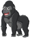 Cute gorilla cartoon on white background Royalty Free Stock Photo