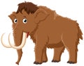 Cute mammoth cartoon isolated on white background