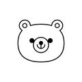 Cute cartoon bear face line icon. Coloring book for children. Vector illustration. Royalty Free Stock Photo