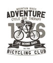 Mountain bikes adventure cycle for therapy , bicycling club , Vintage bicycling club t-shirt design