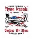 Flying Legend Vintage Air Show t-shirt design