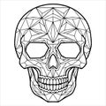Black and white Skull image with prism and triangles skull vector art