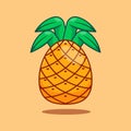 Pineapple cartoon vector illustration. Royalty Free Stock Photo