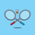Badminton cartoon vector illustration.