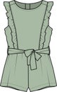 Kid Girls Wear Pinafore Dress Jumpsuit with Frills