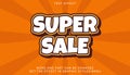 Super sale text effect in 3d design Royalty Free Stock Photo