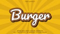 Burger text effect template in 3d design