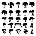 tree silhouettes on white background, vector illustration Royalty Free Stock Photo