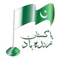 Pakistani flag green with pakistan zindabad text Royalty Free Stock Photo