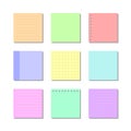 set of colorful sticky notes and pages vector illustration