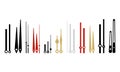 Set of Different Clock Hands, Isolated Royalty Free Stock Photo