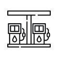 Gas station vector outline icon style illustration. Eps 10 file Royalty Free Stock Photo