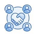 Collaboration vector Blue series icon style illustration. EPS 10 file Royalty Free Stock Photo