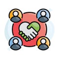 Collaboration vector Filled outline icon style illustration. EPS 10 file Royalty Free Stock Photo