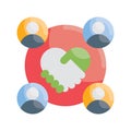 Collaboration vector Flat icon style illustration. EPS 10 file Royalty Free Stock Photo