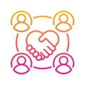 Collaboration vector Gradient icon style illustration. EPS 10 file Royalty Free Stock Photo