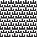 Black and white geometric puzzle seamless pattern