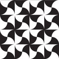 black and white windmill geometric pattern