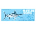 MARLIN BLUE FROZEN FISH BANNER