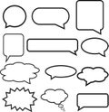 Set of speech bubbles, chat icon vector, thought bubble style illustration.