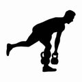 silhouette of people exercising. gym silhouette Royalty Free Stock Photo
