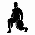silhouette of people exercising. gym silhouette Royalty Free Stock Photo
