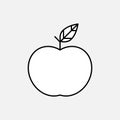 Apple line icon. Healthy food concept. Nephropathy symbol. Coloring book for children. Vector illustration. Royalty Free Stock Photo