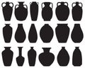 Black silhouettes of vases