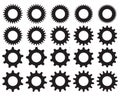 Black silhouettes of different gears Royalty Free Stock Photo