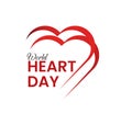 World heart day poster. Web banner with heart. Vector illustration.