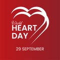 World heart day poster. Web banner with heart. Vector illustration.