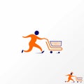 run siluet fast push shop trolley. Related to education ecommerce shopping delivery Royalty Free Stock Photo