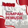 Happy Indonesian Youth Pledge. Suitable for greeting card, poster and banner