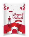 Happy Indonesian Youth Pledge. Suitable for greeting card, poster and banner