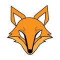 Fox head illustration vector design in orange color. Royalty Free Stock Photo