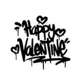 happy valentine word street art graffiti tagging vector weed