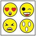 emoji vector design with various expressions. Royalty Free Stock Photo