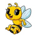 A cute cartoon bee waving Royalty Free Stock Photo