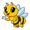 A cute cartoon bee waving Royalty Free Stock Photo