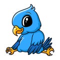 Cute happy blue parrot cartoon Royalty Free Stock Photo