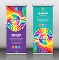 Roll up banner design template vector, abstract background, modern x-banner, rectangle size Royalty Free Stock Photo