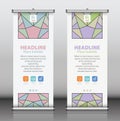 Roll up banner design template vector, abstract background, modern x-banner, rectangle size Royalty Free Stock Photo