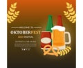 Oktoberfest Beer Festival Poster or Flyer Template Vector Illustration Royalty Free Stock Photo