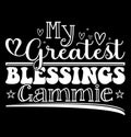 My Greatest Blessings Gammie Heart Love Valentine Day Gift Tee Royalty Free Stock Photo