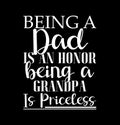 Being A Dad Is An Honor Being A Grandpa Is Priceless Greeting Card Love Dad Design